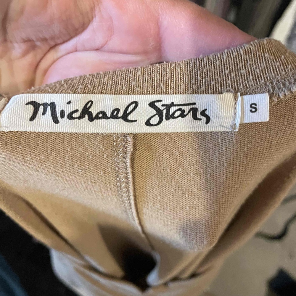 Michael Stars Beige Oversized Long Sleeve Crewneck Tee Size Small - Picture 5 of 5